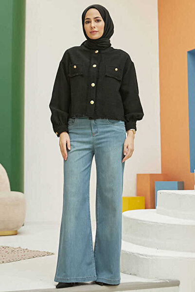 Neways 1152- Denim Wide-Leg Trousers Blue