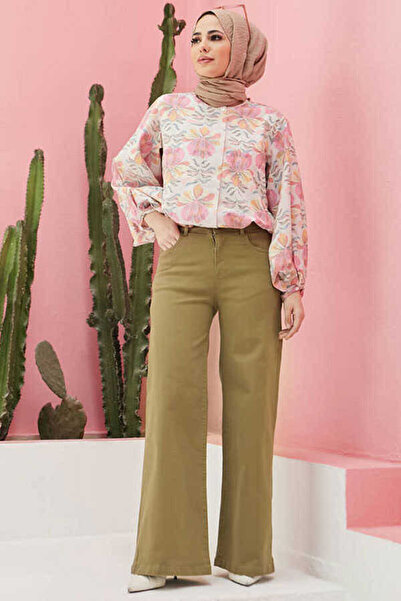 Neways Khaki Colored 1152-Denim Dyed Trousers