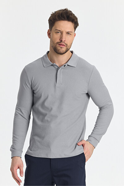 Frappoli Ανδρικό Φούτερ με Πόλο Γιακά - Κανονική Εφαρμογή, Σχέδιο Σταγόνας