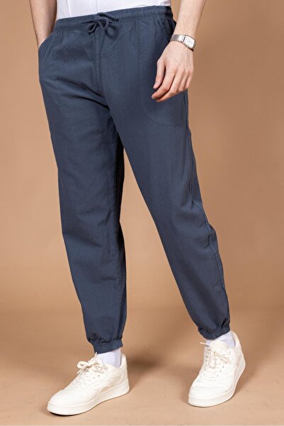 Mutlu City Erkek Ham Bez Rahat Kalıp %100 Natural Pamuk Lastikli Paça Eşofman Alt Pantolon 2045