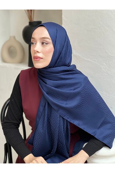 Modakaşmir شال بنمط شيفرون من سلسلة الجاكار الحريرية