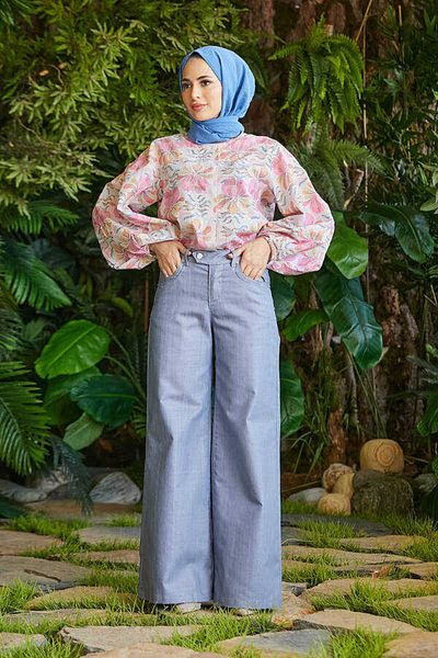 Neways 1067-ball Leg Trousers Blue