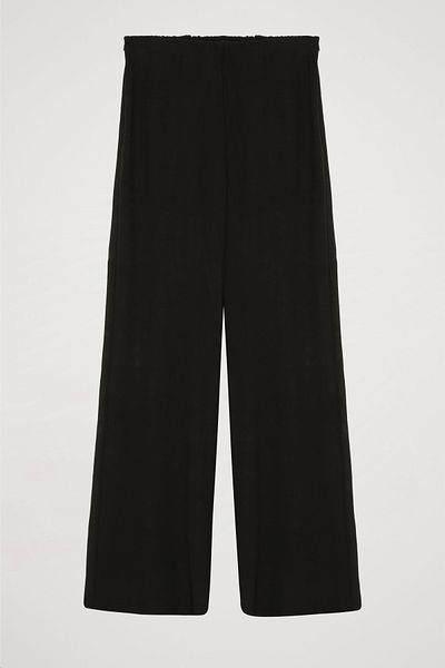 Quzu Side Zip Wide Leg Trousers Black
