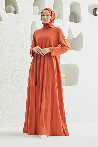 Neways Ancelina 6400 Cinnamon Gathered Dress