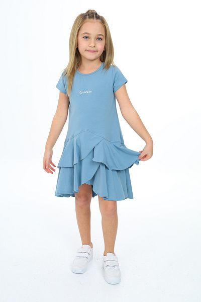Toontoy Girl's Ruffle Detailed Embroidered Dress