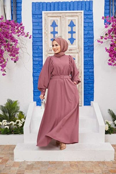 Neways 6583-crepe Dress Dried Rose