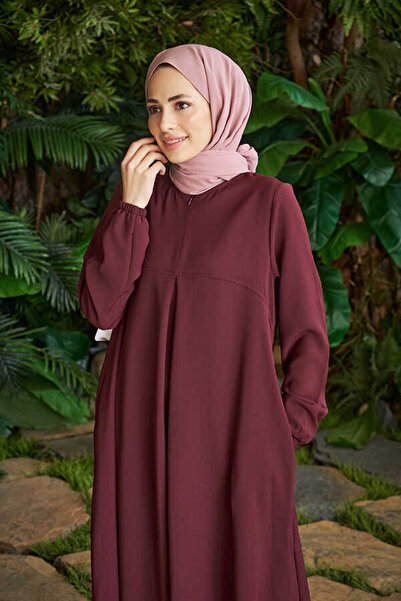 Neways 6482-berlin A Pleated Dress Claret Red