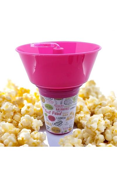 Ditmo Tuffex Corn Chips and Snack Bucket Glass with Straw - Fast Food