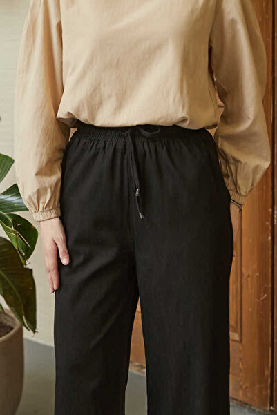Neways 1105-Denim Lastikli Pantolon Siyah