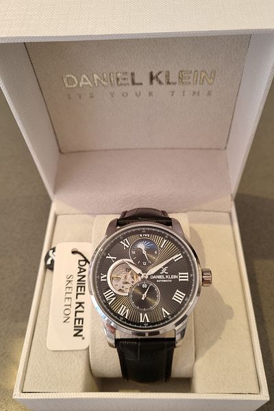 Daniel Klein Automatic, Black Leather Strap Men's Wrist Watch