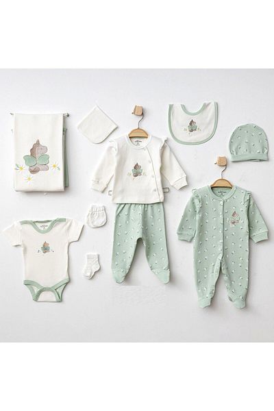 Aziz Bebe 10314 Baby Girl - Ecru 10-Piece Hospital Discharge Set