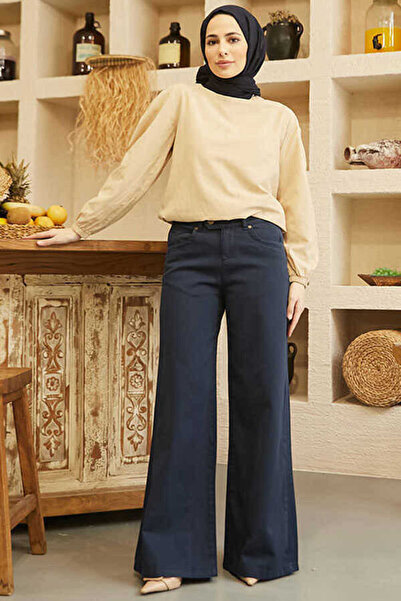 Neways 1067-denim Bol Paça Pantolon Lacivert