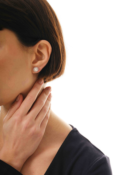 jingle bells İncili Küpe 925 Ayar Gümüş Rodyum Kadın Küpe