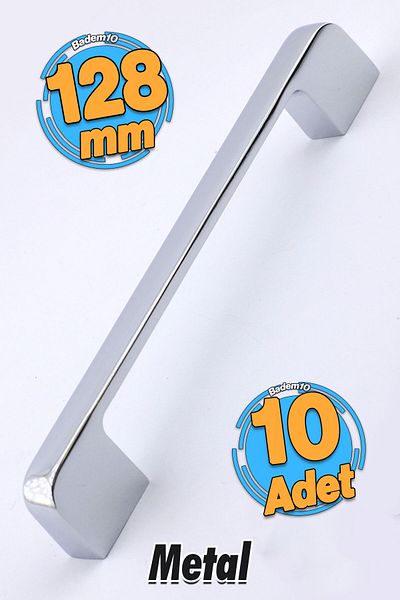 Badem10 10 buc. Mâner Arel Mobilier Bucătărie Sertar Dulap Dulap Mânere Capac Mâner Mâner Culoare Crom 128 Mm Me