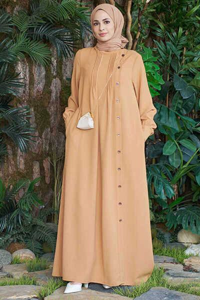 Neways 6508-berlin Yandan Düğmeli Ferace Camel