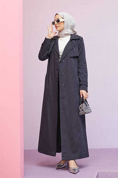 Neways 6458-Trench Coat Navy Blue