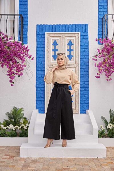 Neways 1119-Model Black Denim Elastic Trouser Skirt