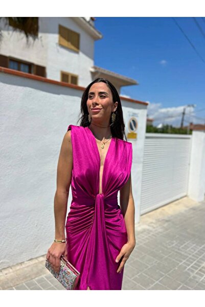 hipnoz butik rochie lungă drapată căptușită pentru femei