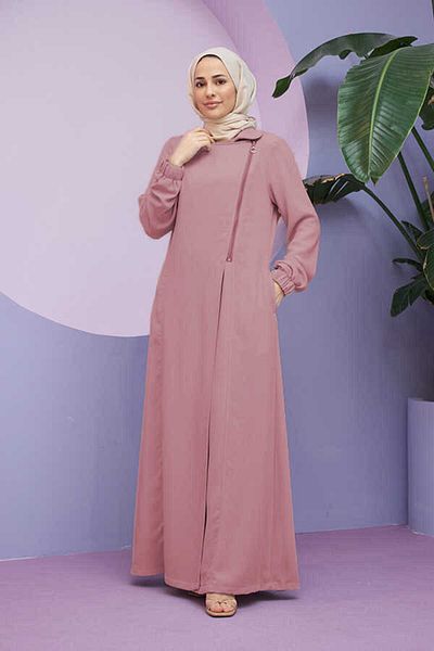 Neways 6541-crepe Dried Rose Ferace with Side Zipper