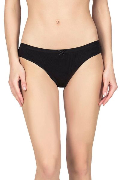 Kompedan Μαύρο βαμβακερό γυναικείο slip - K23533