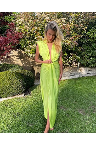 hipnoz butik γυναικείο μακρύ φόρεμα με βάτα