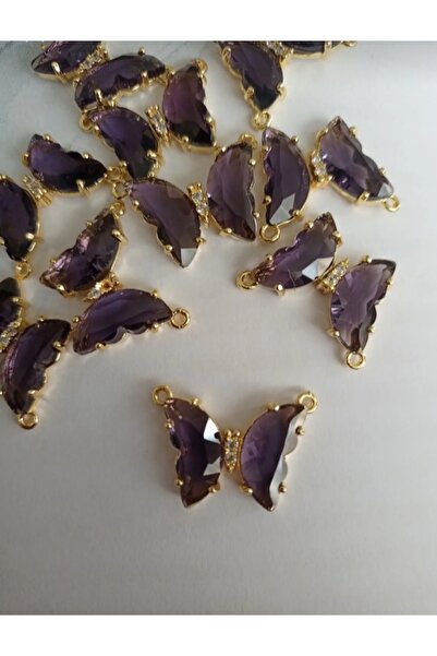 Mudita Tasarım Μωβ πεταλούδα με πέτρα ζιργκόν κατάλληλη για κατασκευή κοσμημάτων