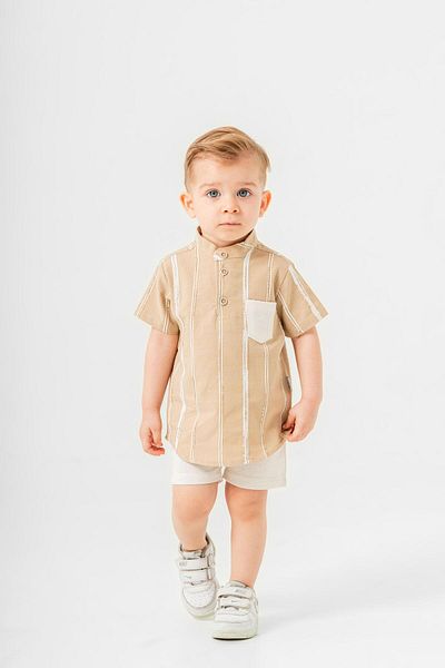 Chicsy Baby Striped Style Shirt and Waist Adjustable Short Sleeve Shorts Set for Kid and Baby