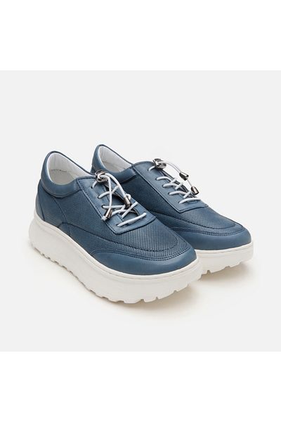 Hotiç Pantofi sport de damă albastru din piele naturală