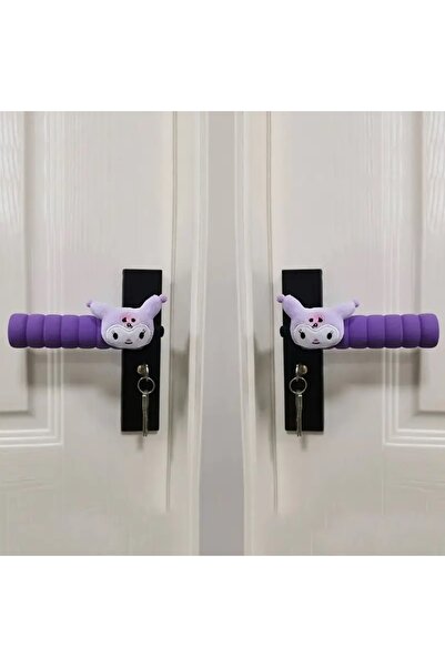 Mucizelerevi 2 Adet Sanrio Kuromi Kapı Kolu Koruyucu Kılıf Çocuk Odası Dekorasyonu Aksesuarı