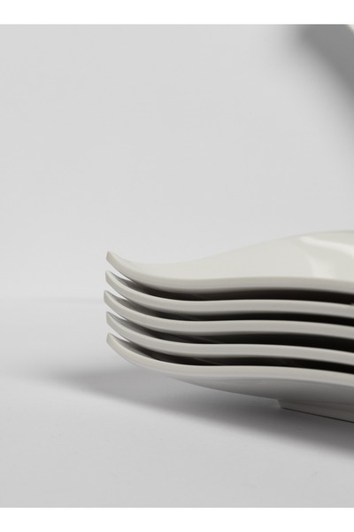 mastergold ( 20 CM )6 Premium Melamine Dinner Plates in White Multi Use Square Plates for Desserts Salads Meats