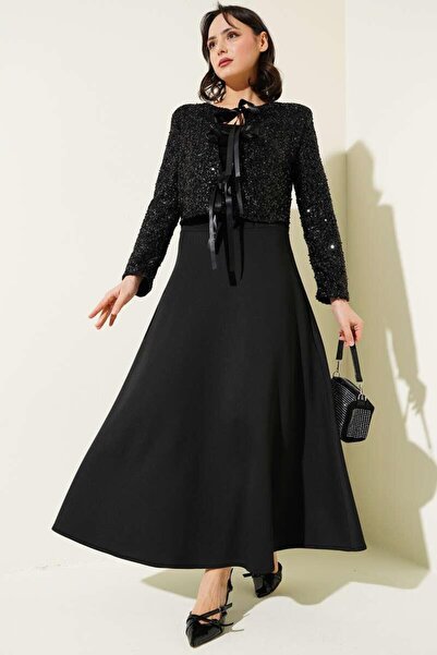 YILMAZBARMAZ costum cu paleți cu paiete pentru femei