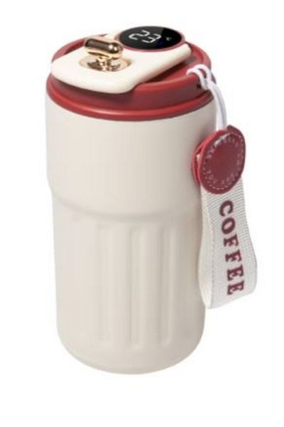Generic 460ml Insulated Travel Coffee Mug with Temperature Measurement Screen, 316 Stainless Steel