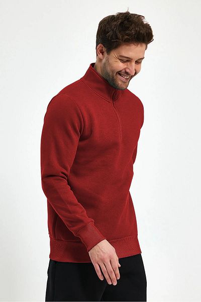 BayBayan Men's Stand Collar Model Half Zipper Pullover Sweatshirt