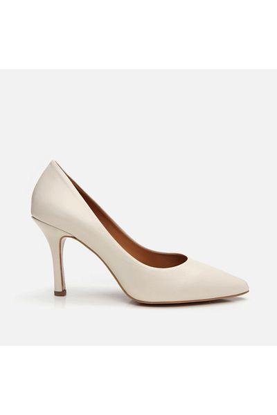 Hotiç Genuine Leather Ecru Women's Stiletto
