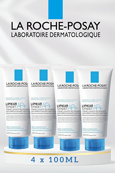 La Roche Posay Lipikar Syndet Ap+ Tahriş ve Kuruluk Hissi Yatıştırıcı Vücut Yıkama Jeli (4 x 100ml) Toplam 400ml