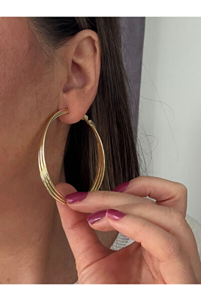 bijuxbymrv Asimetrik Büyük Halka Küpe