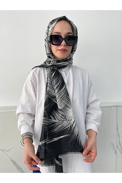 poloist Polo Ist Black and White Cotton Shawl Sl3113