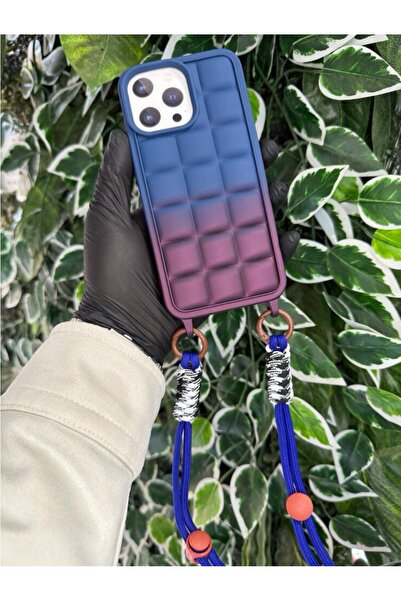 Store IPHONE 13 / 14 UYUMLU BOYUNDAN ASKILI ÇİFT RENKLİ KILIF