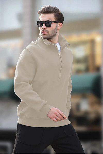 BayBayan Ανδρικό φούτερ Basic Half Zip Premium Model