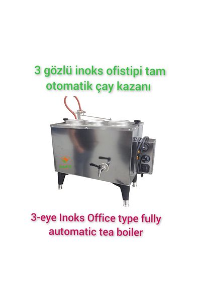 SAFİR ÇAY KAZANLARI 3 Burner Inox Automatic Tea Boiler, Inox Beverage and Coffee Machine Samovar