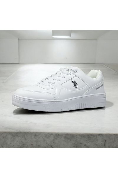 U.S. Polo Assn. ανδρικά κορδόνια, λευκά δερμάτινα αθλητικά παπούτσια, sneaker