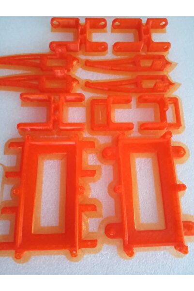 HLS NC 2021 ARDUİNO ÖRÜMCEK ROBOT PROJESİ PLASTİK SET + CİVATA SOMUN ( 6 ADET ) ( FUL YARI SAYDAM TURUNCU RENK )