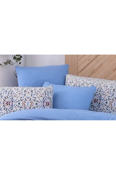 MyStory Home Set de 2 fețe de pernă de culoare uni albastră