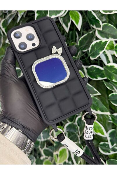 Store IPHONE 13 / 14 UYUMLU AYNALI / İPLİ TAŞLI KILIF
