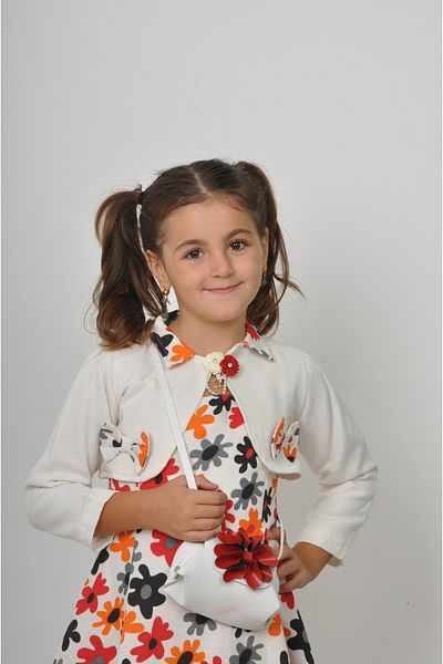 Filizdens Kids Rochie pentru fete cu imprimeu floral, top fără mâneci, cu bolero și geantă Rochie zilnică pentru petrecerea de naștere