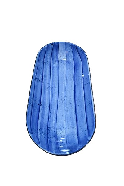 Ganita home 30 cm Blue Color Boat Plate Salad Presentation Plate