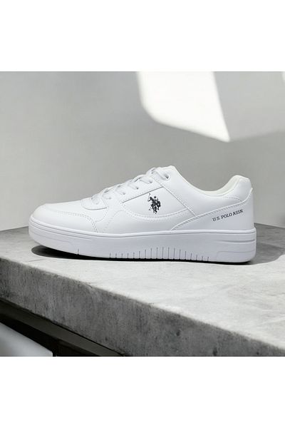 U.S. Polo Assn. ανδρικά κορδόνια, λευκά δερμάτινα αθλητικά παπούτσια, sneaker