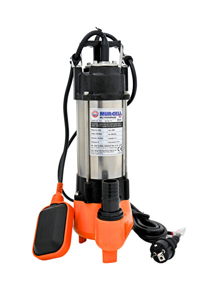Mur-Cell V250f Bıçaksız Drenaj Pompası Bakır Sargılı Termik Korumalı Sargı 0.25kw 0.33hp