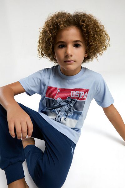 U.S. Polo Assn. U.S. Polo Assn. Boy's Shorts Set, Polo Rider Graphic Print