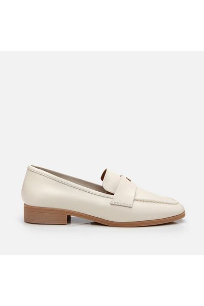 Hotiç Genuine Leather Ecru Women's Loafer